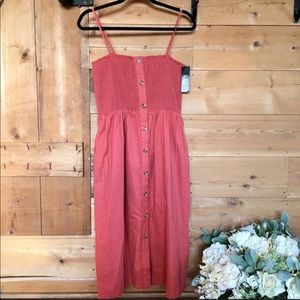 Coral Button Up Sun Dress